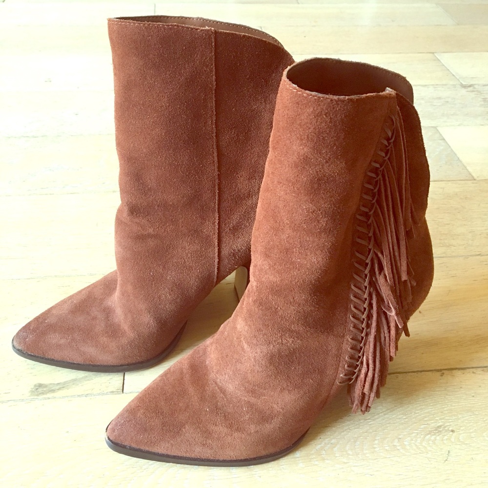 Dolce Vita Fringe Suede Boots, Worn TWICE